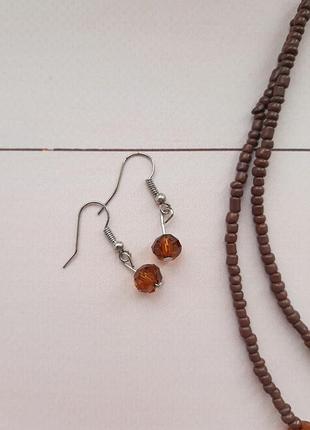 Комлект набір біжутерії кольє намисто ланцюжок цепочка прикраси сережки2 фото