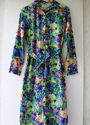 Яркое лёгкое платье-рубашка dancing leopard