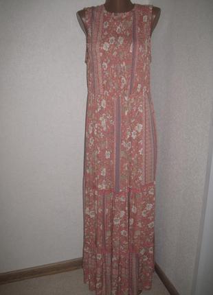 Длинное ярусное платье папайа р-р16, вискоза6 фото