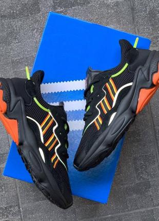 Adidas ozweego black orange green2 фото