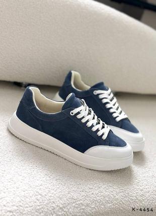 Комбіновані кеди - olivia , джинс, натуральна шкіра/ замша