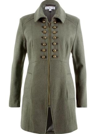 Стильне деми пальто хаки милитари