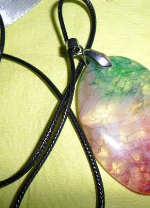 Кулон (подвес) агат вены дракона, натуральный камень, агат, ручная работа, индия