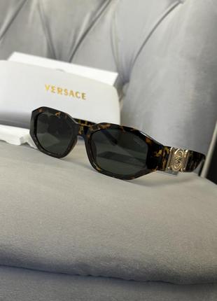 Леопардовые солнцезащитные очки versace полный комплект7 фото