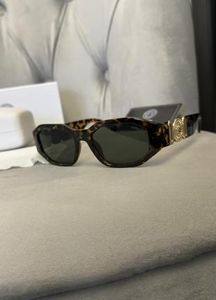 Леопардовые солнцезащитные очки versace полный комплект6 фото
