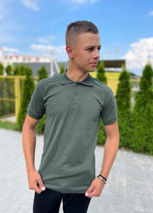 Чоловіча футболка поло. однотонна футболка поло3 фото