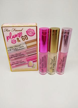 Набор бальзамов для увеличения губ too faced lip injection extreme hydrating lip plumper maximum plu2 фото