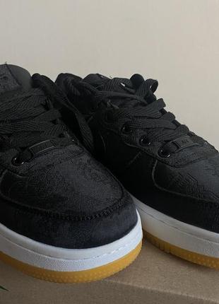 Кросівки clot x nike air force 1 low black silk