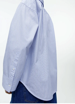Рубашка arket, голубая, organic cotton 100%7 фото