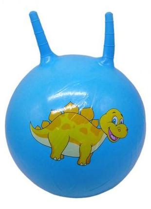 М'яч для фітнесу "динозаврики" 45 см (блакитний)1 фото