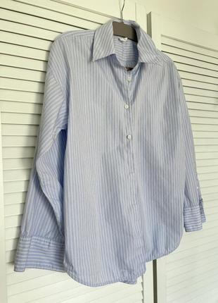 Рубашка arket, голубая, organic cotton 100%4 фото
