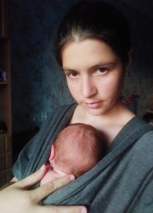 Слинг шарф для новорожденного малыша переноска3 фото