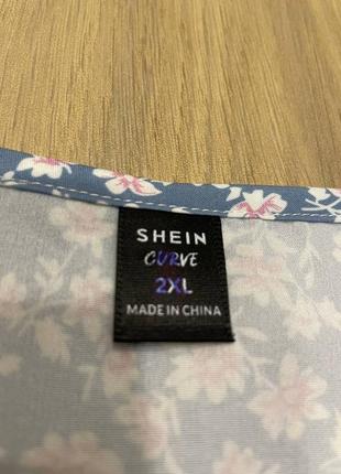 Акція 🎁 блузка shein curve з квітковим принтом і воланами на рукавах великого розміру3 фото