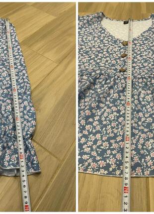 Акція 🎁 блузка shein curve з квітковим принтом і воланами на рукавах великого розміру7 фото