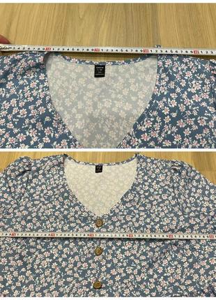 Акція 🎁 блузка shein curve з квітковим принтом і воланами на рукавах великого розміру6 фото