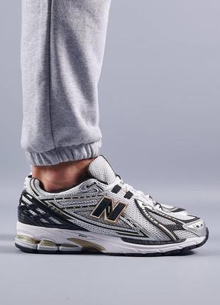 Мужские текстильные кроссовки new balance 1906r white gold, мужские кеды нью беленс белые. мужская обувь