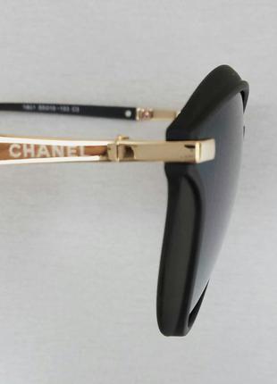 Chanel очки женские солнцезащитные черные матовые8 фото