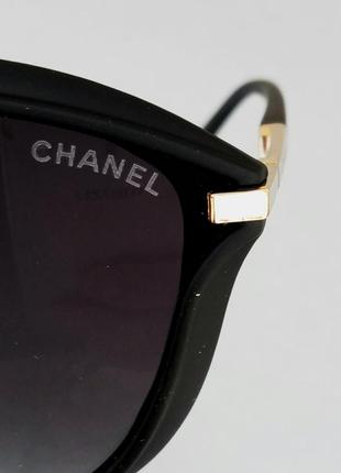 Chanel очки женские солнцезащитные черные матовые9 фото