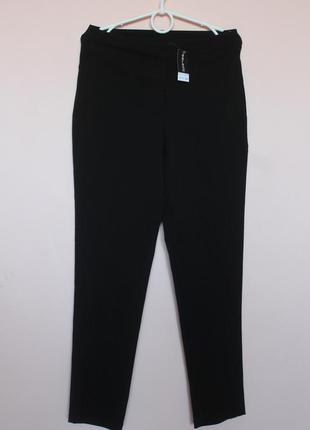 Чорні класичні бавовняні трикотажні тонкі брюки, брючки трикотаж, брюки-лосіни 46-48 р.1 фото