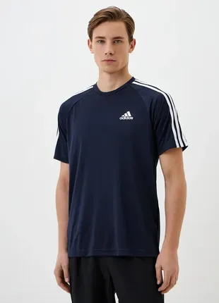 Мужская спортивная футболка adidas aeroready sereno 3-stripes6 фото