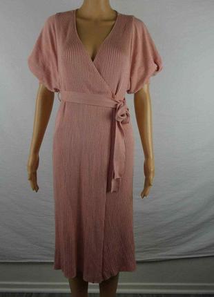Распродажа платье asos миди легкое вязаное пудрового цвета с запахом9 фото