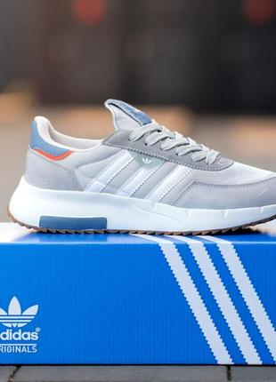 Чоловічі замшеві, світло-сірі, стильні кросівки adidas retropy f2. від 41 до 45 рр. 0829 ал демі