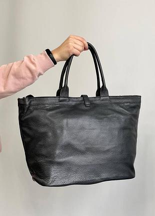 Велика жіноча сумка шопер з натуральної шкіри італія  borse in pelle.2 фото