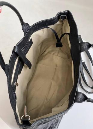 Велика жіноча сумка шопер з натуральної шкіри італія  borse in pelle.4 фото