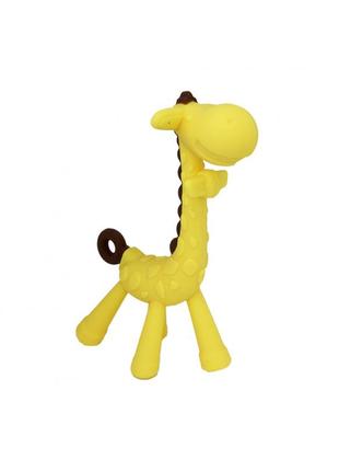 Прорезыватель для зубов "жираф" в футляре желтый