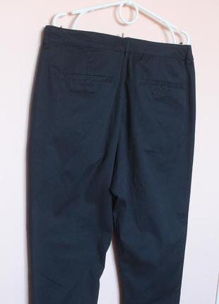 Темно сині класичні бавовняні брюки, брючки хлопок класика 50-52 р.4 фото
