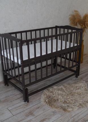 Кровать детская baby comfort малюк с маятником венге
