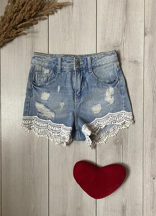 Шорты с высокой посадкой denim co