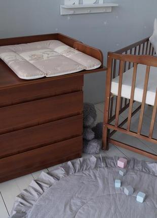 Кровать детская baby comfort малюк с маятником орех5 фото