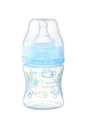 Пляшка антиколькова babyono із широким отвором 0+ блакитний (120 мл)
