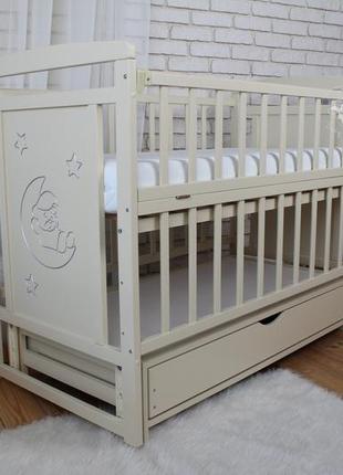 Кровать детская baby comfort teddy слоновая кость с ящиком и маятником