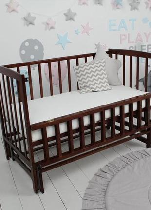 Кровать детская baby comfort лд2 с маятником орех2 фото