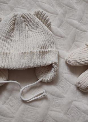 Шапка і рукавички для немовлят george2 фото