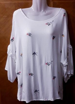 Брендовая 100% вискоза красивая  блуза с вышивкой р.20 от  george