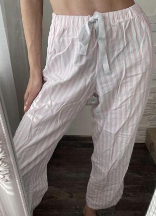 Рожеві смугасті піжамні штани, штани від піжами victoria’s secret розмір xs/s штани домашні3 фото