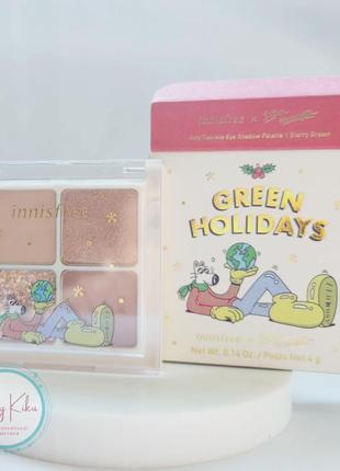 Палітра тіней для повік innisfree airy twinkle green holidays edition 4g #1 starry brown 4g