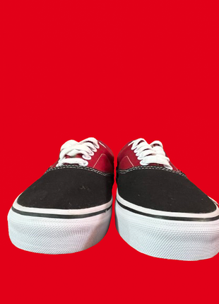 Кеди vans red black white слипоны мокамины бордовые белые лето весна о  унисекс3 фото