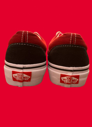 Кеди vans red black white слипоны мокамины бордовые белые лето весна о  унисекс4 фото