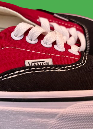 Кеди vans red black white слипоны мокамины бордовые белые лето весна о  унисекс6 фото