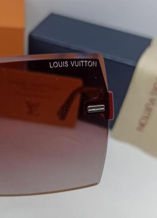 Очки в стиле louis vuitton женские солнцезащитные безоправные бордово серый градиент10 фото