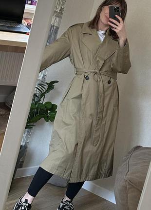 Тренч zara 100% бавовна хакі