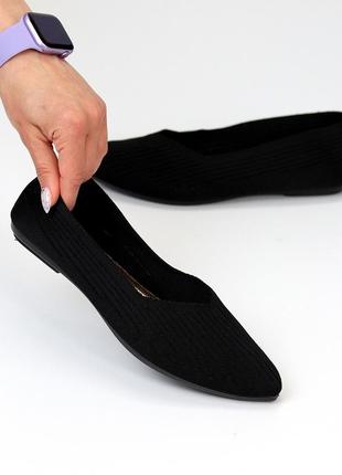 Черные легкие женственные текстильные балетки цвет на выбор доступная цена3 фото
