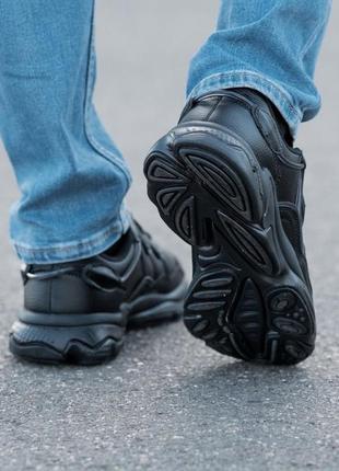 Мужские кожаные, черные, стильные кроссовки adidas. от 41 до 46 гг. 0770 ал демисезонные  🔝10 фото