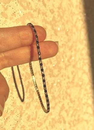 Женский блестящий браслет на руку со стразами из страз черно-белый