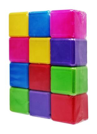 Дитячі пластикові кубики mtoys 05062 кольорові, 12 шт.1 фото