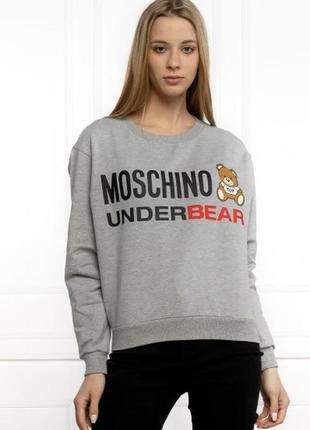 Пуловер реглан світшот худі джемпер кофта светр спортивна кофта moschino love moschino оригінал6 фото
